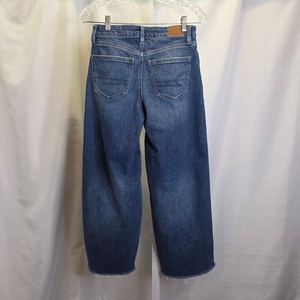 American Eagle Outfitters Super High Rise Baggy Wide Leg Jeans Size 0 Short - Picture 8 of 9